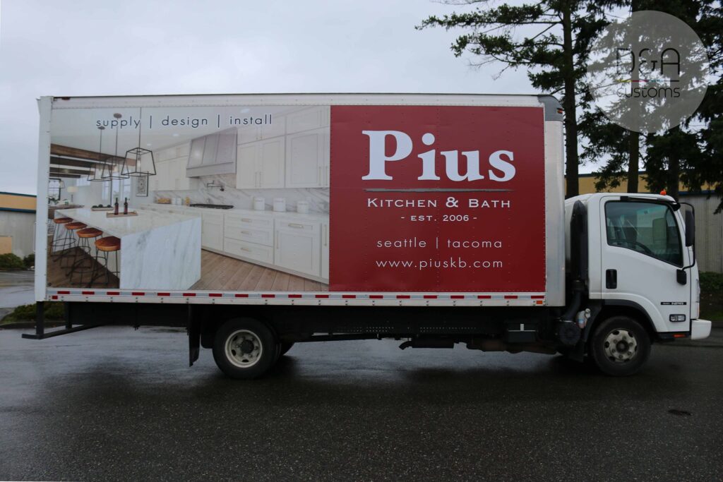 Custom box truck wrap in Seattle area