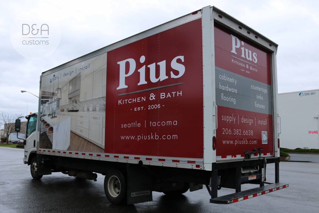 Custom box truck wrap in Seattle area
