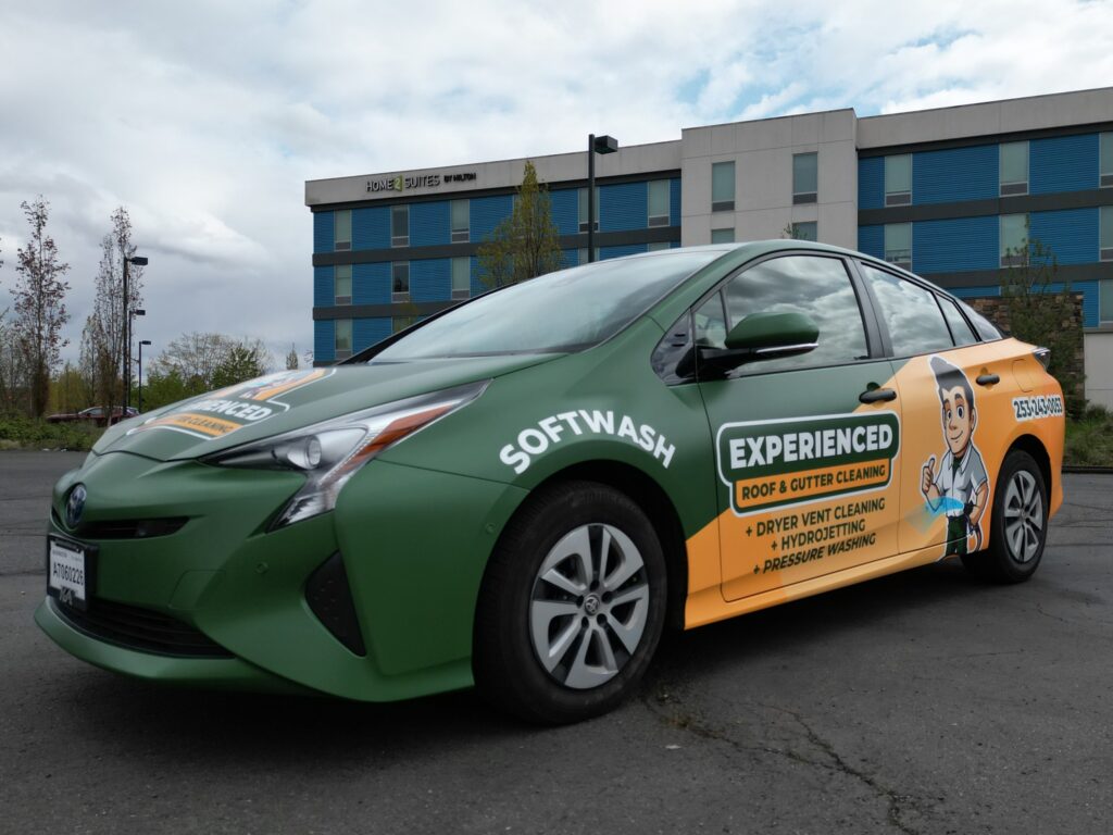 Reflective vehicle graphics for local business branding